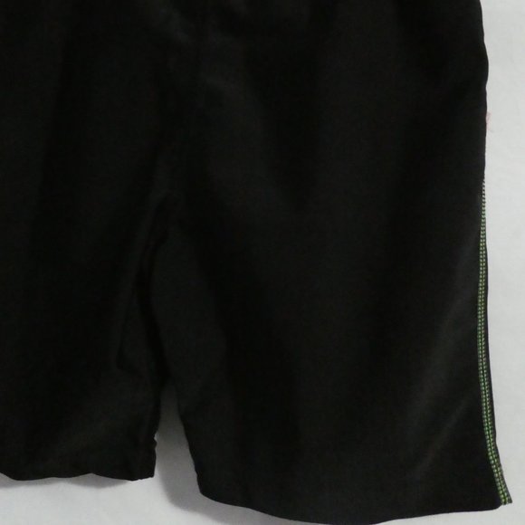 CHARGED small tight black stretchable shorts, fluorecent green stitched sides - Picture 8 of 9